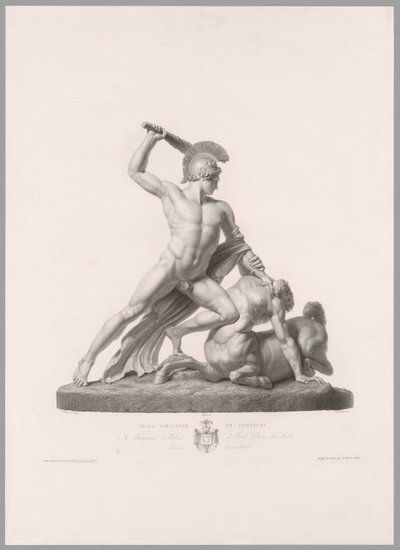 Teseo y el centauro, vista frontal, de Oeuvre de Canova de Antonio Canova