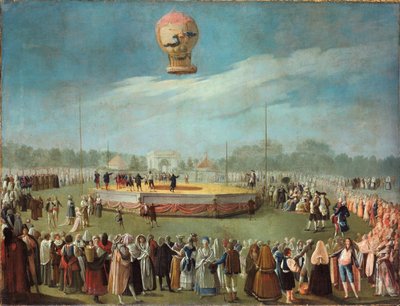 Ascenso de un globo en presencia de la corte de Carlos IV, ca. 1783 de Antonio Carnicero