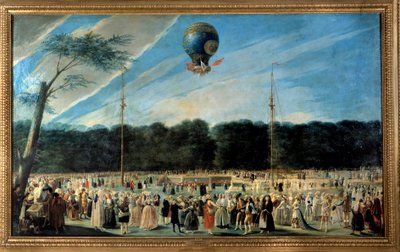 Vuelo en globo: "Ascenso de un globo aerostático en Aranjuez" de Antonio Carnicero