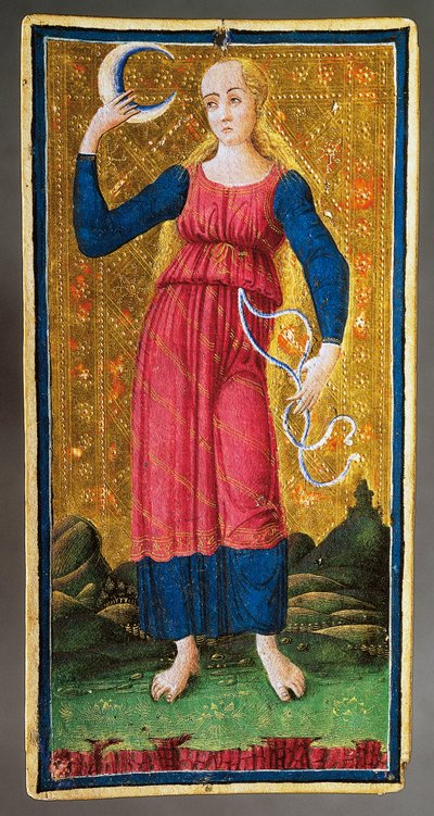 Carta del tarot que representa la Luna de Antonio Cicognara