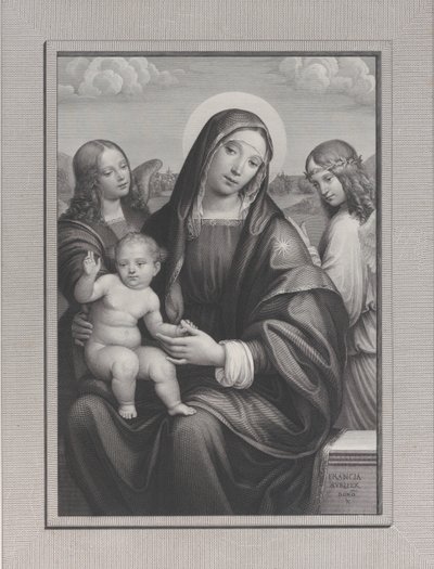 Madonna y el niño con ángeles, 1822-88 de Antonio Dalco