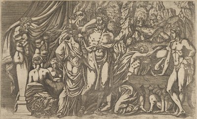 Hércules vestido de mujer, 1540-45 de Antonio Fantuzzi