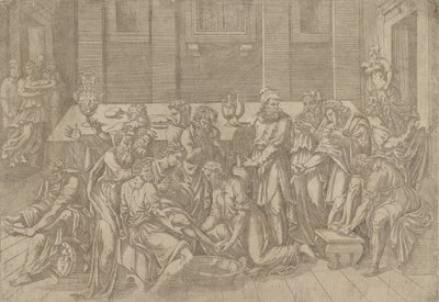 Jesús lavando los pies de los discípulos, 1540-45 de Antonio Fantuzzi
