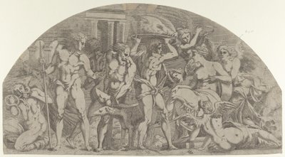 Meleagro llevando la cabeza del jabalí a Atalanta, 1540-45 de Antonio Fantuzzi