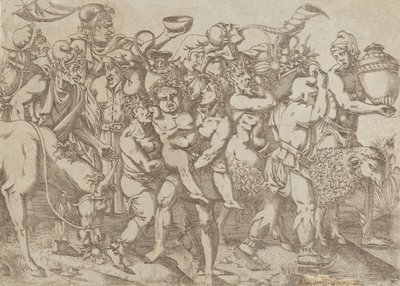 Silenus Llevado, 1543 de Antonio Fantuzzi