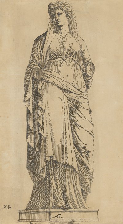 Mujer de frente, su cabeza ligeramente hacia la izquierda, ca. 1543 de Antonio Fantuzzi