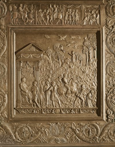Martirio de San Pablo, detalle de la puerta central de la basílica, decorada 1439-45 de Antonio Filarete