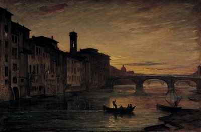 El río Arno en Ponte Santa Trinita, c.1866 ( óleo sobre lienzo) de Antonio Fontanesi