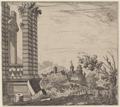 Paisaje con ruinas de Antonio Francesco Lucini