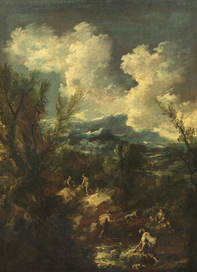 Paisaje con lavanderas, 1711-35 de Antonio Francesco Peruzzini