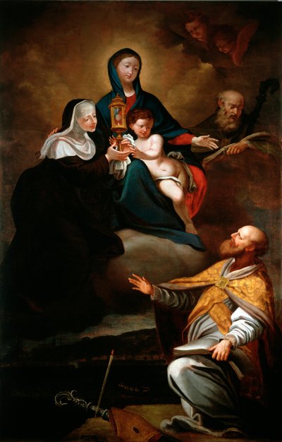 Virgen con niño, con San Erasmo de Formia, San Agustín de Hipona y Santa Clara de Antonio Giolfi