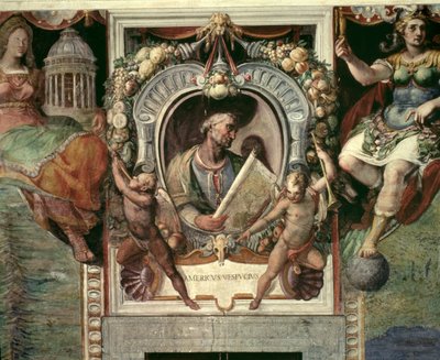 Américo Vespucio (1452-1512) de la "Sala del Mappamondo" (fresco) de Antonio Giovanni de Varese