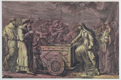 Lucius Albinius Rescata a las Vírgenes Vestales de Antonio Giuseppe Basoli