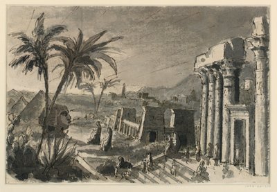 Diseño de escenario, ciudad egipcia de Antonio Giuseppe Basoli