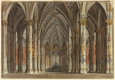 Diseño de escenario: Sala gótica de Antonio Giuseppe Basoli
