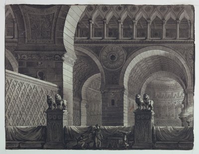 Diseño Escénico, Interior de Edificio Oriental de Antonio Giuseppe Basoli