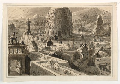 Diseño escénico, ciudad oriental de Antonio Giuseppe Basoli