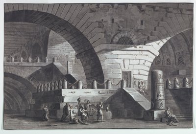 Diseño Escénico, Interior de Prisión con la Muerte de Sócrates de Antonio Giuseppe Basoli