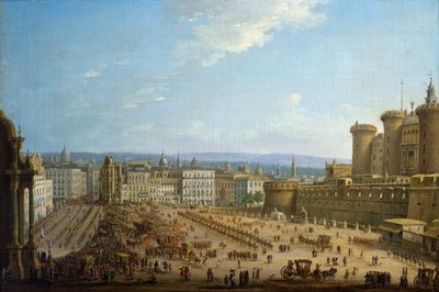 Festival de los cuatro altares en Nápoles, hacia 1757, de Antonio Joli (1700-1777), óleo sobre lienzo, 52,1x78,7, Italia de Antonio Joli