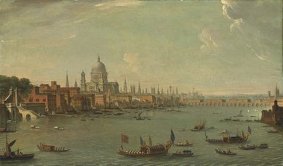 Cuatro vistas de Londres: El Támesis mirando hacia St. Pauls de Antonio Joli