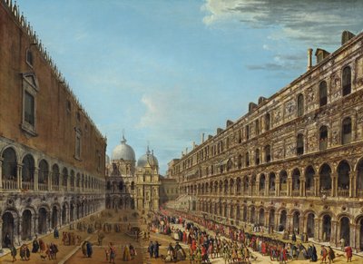 Procesión en el patio del Palacio Ducal, Venecia, 1742 o después de Antonio Joli