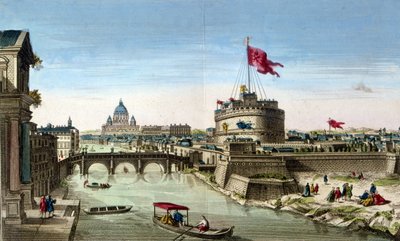 Roma, una vista del Tíber con el Castel Sant