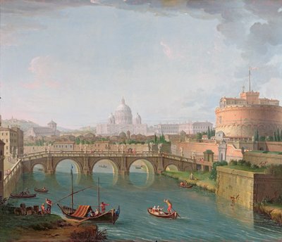 Vista del Tíber, c.1700-77 de Antonio Joli