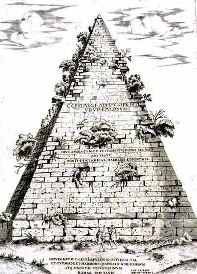 La Pirámide de Cayo Cestio construida c.12 a.C., Roma de Antonio Lafreri