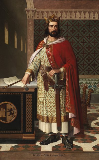 Retrato del rey Fernando I de León (1016-1065) (Retrato de Fernando I de León llamado el grande) Pintura de Antonio Maffei Rosal (1817-1868) 1855 Palacio de las Cortes, Madrid de Antonio Maffei Rosal