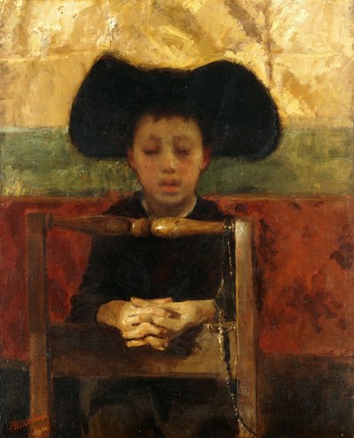 Monaguillo rezando, c.1865-1875 de Antonio Mancini