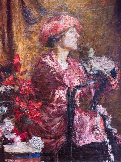 Enrica en morado de Antonio Mancini