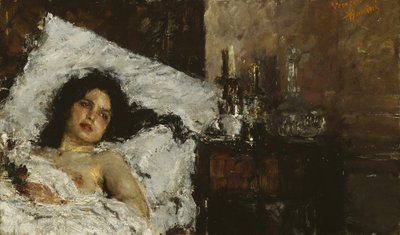 Descansando, c.1887 de Antonio Mancini