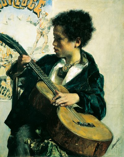 Pillo con una guitarra de Antonio Mancini
