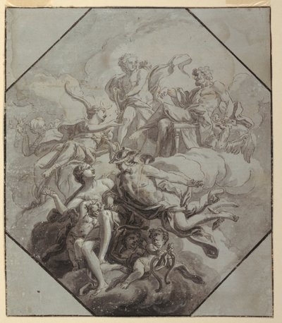 Diseño para una pintura de techo sobre el tema del Olimpo de Antonio Manno