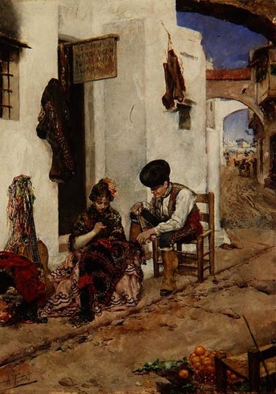 Arreglando la chaqueta del picador de Antonio Maria Fabres y Costa