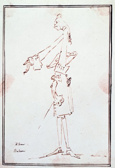 Retrato de Filippo Balatri (1676-1756) castrato italiano. Caricatura de Anton Maria Zanetti (1679-1767). Siglo XVIII Colección privada de Antonio Maria Zanetti