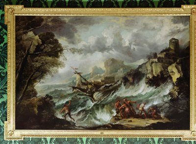 Marina con naufragio, c.1700-07 de Antonio Marini