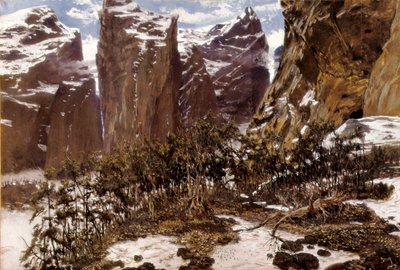 Roncesvalles. Paisaje del norte de España. Pintura de Antoni Munoz i Degrain (1841-1924), finales del siglo XIX. Óleo sobre lienzo. España, Valencia, Museo de Bellas Artes San Pio V de Antonio Munoz Degrain