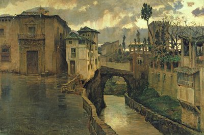 Escena callejera en Granada de Antonio Munoz Degrain