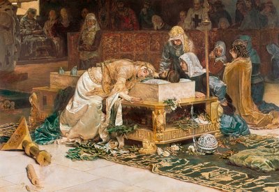 "Los amantes de Teruel", pintura de Antoni Muñoz i Degrain (detalle) 1884 de Antonio Munoz Degrain