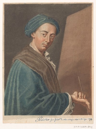 Retrato del artista Johann Justin Preissler Retratos de artistas (título de la serie) de Antonio Pazzi