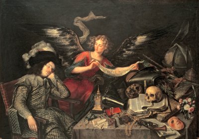 131-0058472 El sueño del caballero (óleo sobre lienzo) de Antonio Pereda y Salgado