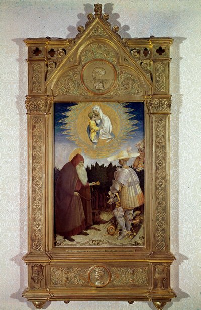 Aparición de la Virgen a San Antonio Abad (San Antonio el Grande (250/251-356) (o San Antonio el Ermitaño) y San Jorge de Antonio Pisanello