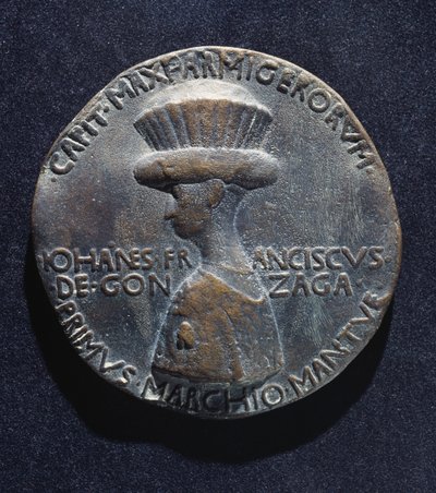 Medalla de bronce de Gianfrancesco Gonzaga (1395-1444), anverso, diseñada por Antonio di Puccio Pisano, conocido como Pisanello (1395-1455 aprox.) de Antonio Pisanello