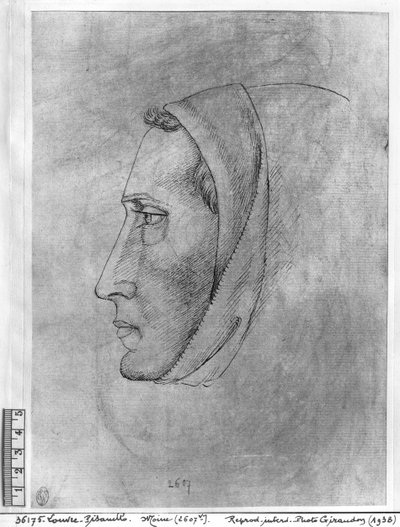 Cabeza de un monje, del Álbum Vallardi de Antonio Pisanello