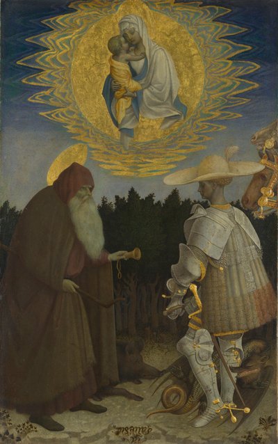 La Virgen y el Niño con los santos Antonio Abad y Jorge de Antonio Pisanello
