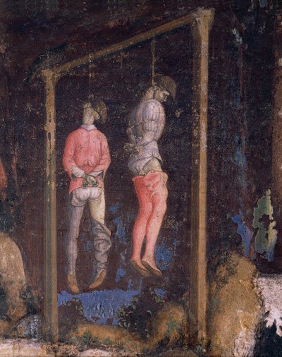 Los ahorcados, detalle de San Jorge y la Princesa de Antonio Pisanello