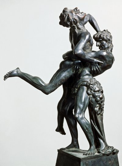 Hércules y Anteo, ca 1475, por Antonio Pollaiuolo (1431 o 1432-1498), estatua de bronce, 46 cm, Italia de Antonio Pollaiuolo