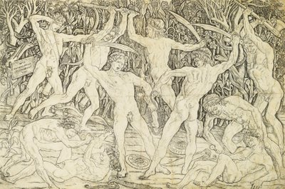 Desnudos en combate, de Antonio del Pollaiuolo (hacia 1431-1498), grabado de Antonio Pollaiuolo