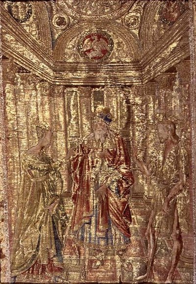 San Juan Bautista acusado por Herodes, tapiz que representa escenas de la vida del santo de Antonio Pollaiuolo